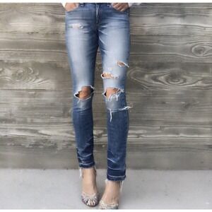 Rag & Bone | Women's Ensenada Crop Cut Jeans Size 29 Slim Fit Distress